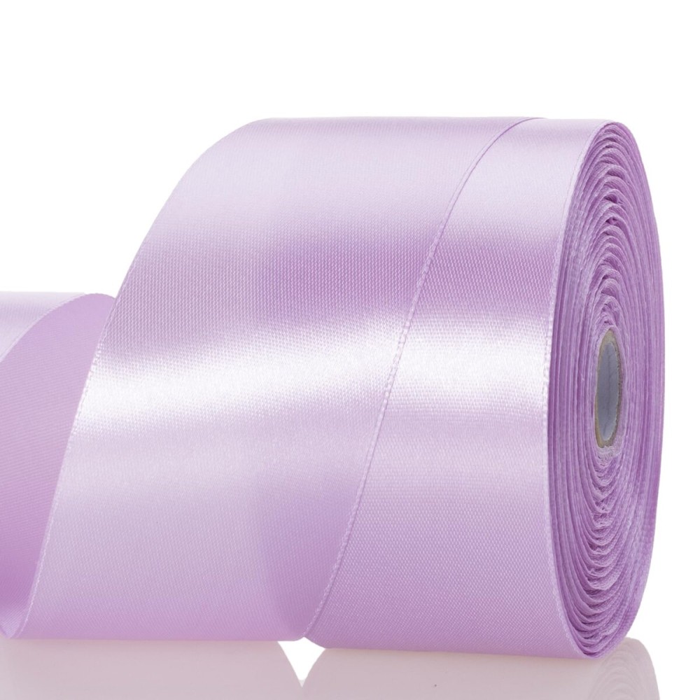 YASEO 2 Inch Lilac Solid Satin Ribbon, 50 Yards Craft Fabric Ribbon for Gift Wrapping Floral Bouquets Wedding Party Decoration