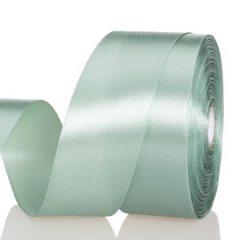 YASEO 1 1/2 Inch Sage Green Solid Satin Ribbon, 50 Yards Craft Fabric Ribbon for Gift Wrapping Floral Bouquets Wedding Party Decoration