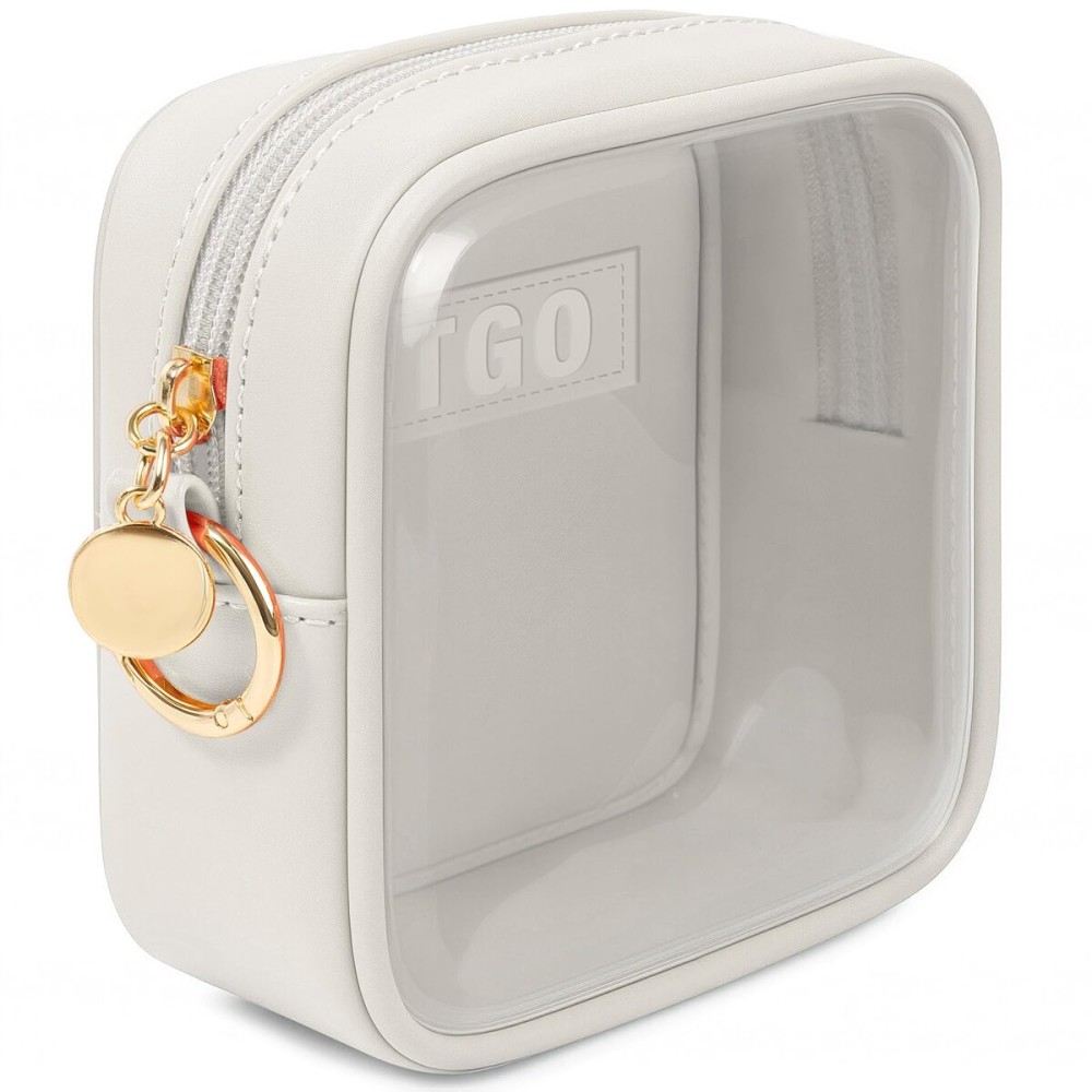 LETGO Small Makeup Bags for Purse-Mini Clear Toiletry Bag,Travel Size Toiletries Clear Cosmetic Bags Travel Essentials Car Makeup Bag Car Accessories for Women Men (Mini White)