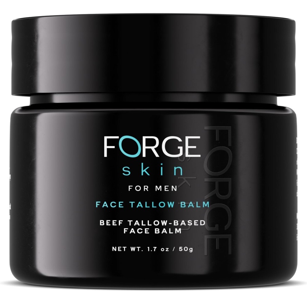 FORGE SKIN Wrinkle Defense Beef Tallow Balm for Men [TALLOW-BASED] Moisturizer for Face Hydration - Hydrating Anti Aging Skin Cream - Natural Facial Skincare Lotion with Essential Oils (1.7 OZ)