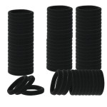 FVOLREM Hair Ties, 150 PCS No Damage, Hair Elastics Hair Accessories for Women Girls, Thick Seamless Hair Ties - Black