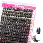 FADLASH Cluster Lashes D Curl Wispy Individual Lashes DIY Eyelash Extension Natural Look Reusable Fluffy Cluster Eyelash Extensions Self Application at Home 80D-0.07D-12-18MIX)