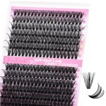 FADLASH Cluster Lashes D Curl Wispy Individual Lashes DIY Eyelash Extension Natural Look Reusable Fluffy Cluster Eyelash Extensions Self Application At Home (40D+50D-0.07D-12-18MIX)