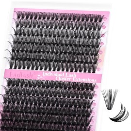 FADLASH Cluster Lashes D Curl Wispy Individual Lashes DIY Eyelash Extension Natural Look Reusable Fluffy Cluster Eyelash Extensions Self Application At Home (40D+50D-0.07D-12-18MIX)