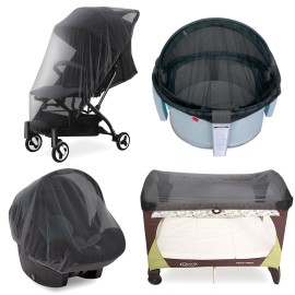 Baby Mosquito Net for Stroller, Reusable Bug Net for Stroller, Playards, Pack N Plays and Portable Mini Crib, Portable & Durable Baby Insect Netting, Black