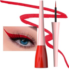 evpct 1Pcs Red Liquid Eyeliner Makeup Waterproof Brown Eye Liners for Women, Eyes Wing Eyeliner Stamps Shapes Colored Eyeliner delineador de ojos a prueba de agua contra el agua blanco para ojos