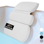GORILLA GRIP Bath Pillow for Tub, Improved Suction Cups, Luxury Bathtub Pillows, Headrest for Neck and Back Support, Relaxing Home Spa, Hot Tubs and Bathroom Essentials, Gifts for Women, 3 Panel White