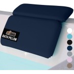 GORILLA GRIP Bath Pillow for Tub, Improved Suction Cups, Luxury Bathtub Pillows, Headrest for Neck and Back Support, Relaxing Home Spa, Hot Tubs and Bathroom Essentials, Gifts for Women, 2 Panel Navy