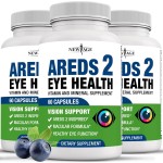 NEW AGE AREDS 2 Eye Vitamins - Lutein, Zeaxanthin, Bilberry, Astaxanthin Mineral Vision Supplement - 180 Count