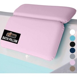 GORILLA GRIP Bath Pillow for Tub, Improved Suction Cups, Luxury Bathtub Pillows, Headrest for Neck and Back Support, Relaxing Home Spa, Hot Tubs and Bathroom Essentials, Gifts for Women, 2 Panel Pink
