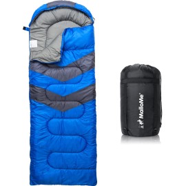 MalloMe Sleeping Bags for Adults Cold Weather & Warm - Backpacking Camping Sleeping Bag for Kids 10-12, Girls, Boys - Lightweight Compact Camping Essentials Gear Accessories Hiking Sleep Must Haves
