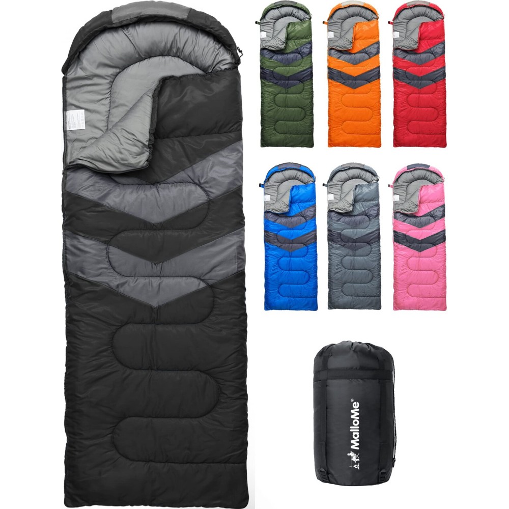 MalloMe Sleeping Bags for Adults Cold Weather & Warm - Backpacking Camping Sleeping Bag for Kids 10-12, Girls, Boys - Lightweight Compact Camping Essentials Gear Accessories Hiking Sleep Must Haves