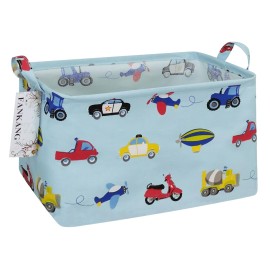 FANKANG Storage Bins, Nursery Hamper Canvas Laundry Basket Foldable with Waterproof PE Coating Large Storage Baskets for Kids Boys and Girls, Office, Bedroom, Clothes,Toys(Rec-Lovely Animals 