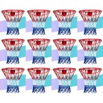 NEIJIANG Basketball Net Replacement, 2025 Upgrade Thick Professional Basketball Nets Heavy Duty Outdoor, All Weather Anti Whip Color Never Fade -12 Loops (Red White Blue)