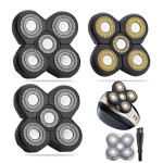 FOXSONIC 3 Pcs 5 Blades Universal Head Shaver replacement Heads for Head Shaver, Compatible mainstream shaver brands, head shaver replacement blades, Electric shaver replacement heads