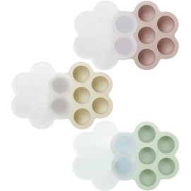 PandaEar 3 Pack Baby Food Freezer Tray with Lids, Silicone Baby Food Storage Container for Homemade Baby Food, Fruit, Purees & Breastmilk (Pink/Green/Linen)