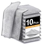 Inkhut Non Scratch Wire Dishcloth, Multipurpose Wire Dishwashing Rag for Wet and Dry, Multifunctional Dish Rags for Washing Dishes Kitchen Cleaning