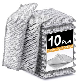 Inkhut Non Scratch Wire Dishcloth, Multipurpose Wire Dishwashing Rag for Wet and Dry, Multifunctional Dish Rags for Washing Dishes Kitchen Cleaning