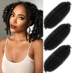 Marley Twist Braiding Hair 8 Inch 3 Packs, Springy Afro Twist Hair Pre Fluffed Spring Twist Hair Pre Separated Wrapping Hair for Soft Locs Hair Extensions (8 Inch (Pack of 3), 1B)