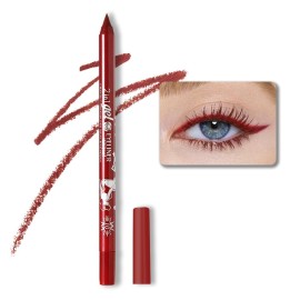 evpct 1Pcs Red Color Gel Glitter Eyeliner Pencils Set for Women Waterline Waterproof Smudge Proof Eye Liner Makeup, 10 Red
