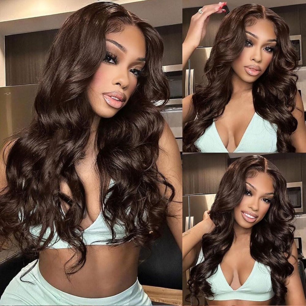 Loyom Brown Lace Front Wigs Human Hair 13x4 Chocolate Brown Lace Front Wig 200 Density Colored 4 Chocolate Brown Human Hair Wig HD Lace Frontal Wigs Human Hair 20 Inch