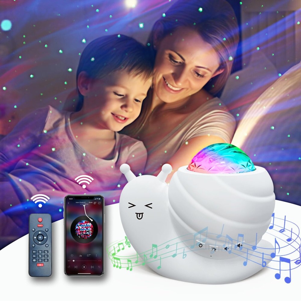 Mycket Star Projector, Galaxy Projector Light, LED Night Light Lamp, Night Light Projector with Remote 360Rotating Sleep Soothing Colors Changing Music Bluetooth Speaker Timer Fuction for Bedroom