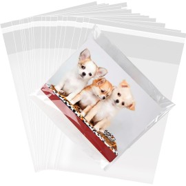SOMIOCO 100 Pcs Clear Cellophane Cello Bags Self Sealing 8.5 x 10.5 Inch Resealable Plastic Sleeves Packaging Bags for 8 x 10 Inch Art, Photos, Mats, Mattes, A6, A8 Envelopes