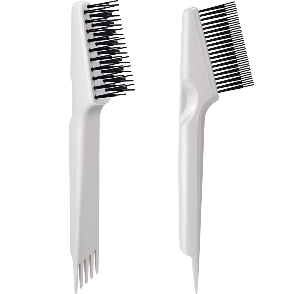 Yaomiao 2 Pcs Hair Brush Cleaner Tool 2-in-1, Gray Hairbrush Cleaner for Removing Hair Dust, Mini Comb for Removing Dirt, Home Salon Use