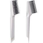 Yaomiao 2 Pcs Hair Brush Cleaner Tool 2-in-1, Gray Hairbrush Cleaner for Removing Hair Dust, Mini Comb for Removing Dirt, Home Salon Use