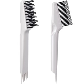 Yaomiao 2 Pcs Hair Brush Cleaner Tool 2-in-1, Gray Hairbrush Cleaner for Removing Hair Dust, Mini Comb for Removing Dirt, Home Salon Use