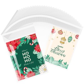 LEOSINDA Self Sealing Cellophane Bags 5-1/2\'\' x 7-1/2\'\' Clear Cellophane Cello Bags,200 pcs Cellophane Candy Bags Fit 5 X 7 Inch Cards Photos,A6 A7 Envelopes Candy,Packaging Gifts,Cookies