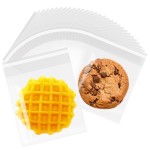 LEOSINDA 200 Pcs Resealable Cookie Bags, 4 X 4 Inch Self Sealing Cellophane Treat Bags Clear Plastic Bags, Good for Individual Cookies, Dessert,Decorative Wrappers, Party Favors, Candy and More
