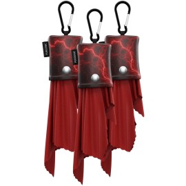 Microfiber Cloth & Glasses Wipes (3 Pack) Lens & Glasses Cleaning Cloth - Eyeglass Cleaner - Camera Lenses & Gadget Delicate Screens - Red