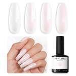 modelones Glitter Gel Nail Polish Pearlescent Gel Polish White Chrome Shimmer Nail Polish Iridescent Soak Off Led Mermaid Polish Swirl Shell Thread Effect Nail DIY 15 ML