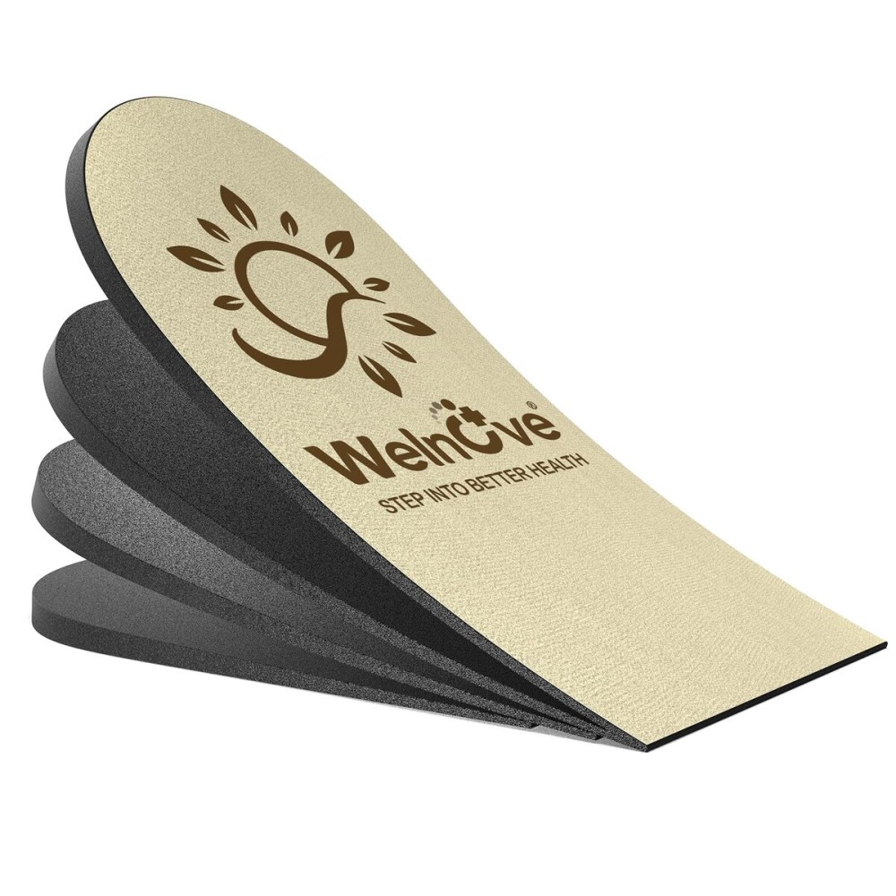 Heel Lift Inserts for Uneven Legs - (for One Foot) Welnove 4 Layers Adjustable Orthopedic Shoe Lifts for Women Men Leg Length Discrepancy, Heel Spur Pain - Increasing 1/4 1/2 3/4 1 Inch, Medium