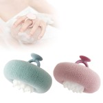 Cecurpo Super Soft Sunflower Suction Cup Bath Ball, 2024 Upgraded 2-in-1 Sunflower Bath Ball Exfoliating Bath Sponge Cleaning Brush, Sponge Mesh Pouf Shower Ball for Women, Men Shower (Purple+Green)