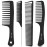 SALONSILK 4PCS Professional Comb Set, Wide Tooth Rat Tail Fine Tooth Hair Combs, Braiding Cutting Barber Styling Curly Parting Set for Men and Women