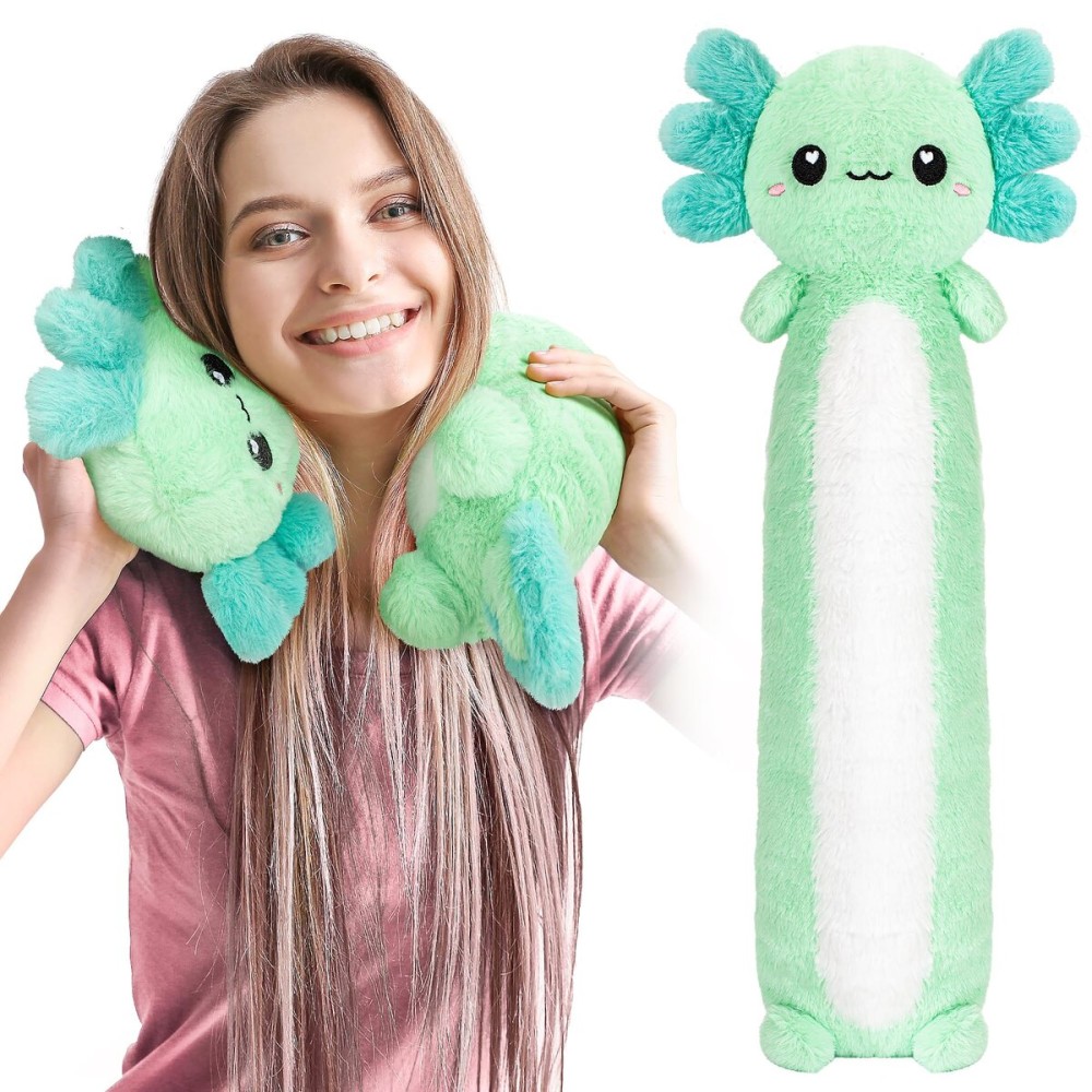 Axolotl Unscented 2Lbs Heating Pad for Neck Shoulders and Back Wrap Microwavable, Heatable 22.5 Cute Warm Stuffed Animals Neck Warmer - Axolotl Gifts for Women Girls and Kids