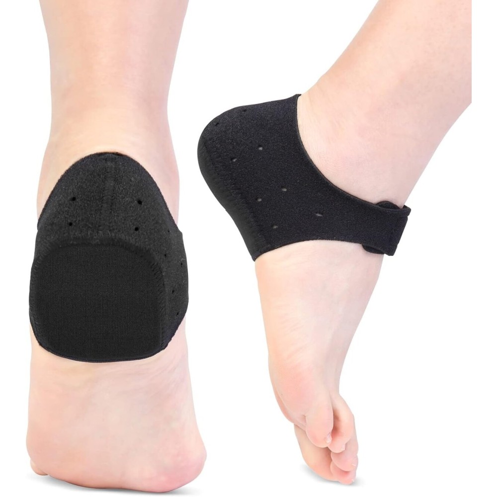 Conffill Thicker Heel Cushion Cups for Heel PainUpdated Version, Plantar Fasciitis Heel Spur Relief Products, Heel Supports Inserts, Heel Protectors for Pressure Sores, S(2pair), Black