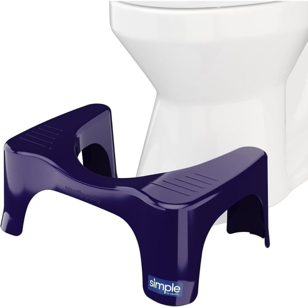 Squatty Potty Simple Bathroom Toilet Stool, Deep Purple 7, Ergonomic Stool - Posture-Enhancing Bathroom Footrest for Improved Digestion & Constipation Relief