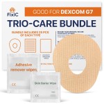 Fixic Trio-Care Bundle 75 PCS - 25 G7 Adhesive Patches, 25 Skin Barrier Wipes, 25 Adhesive Remover Wipes - an Ultimate Solution for Your Sensor!