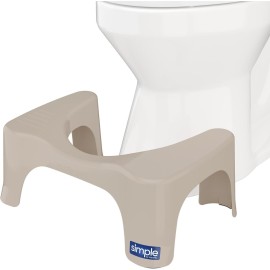 Squatty Potty Simple Toilet Stool 7-Inch in Taupe - Ergonomic Bathroom Accessory for Natural Squatting Posture, Doctor Recommended, Durable Plastic Design