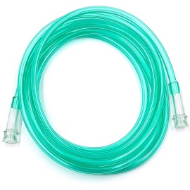 ResOne 14Ft Oxygen Supply Tubing, Crush Resistant, Standard Connectors for Nasal Cannulas - Green
