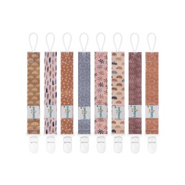 babygoal Baby Pacifier Clips 8 Pack, Pacifier Holder Clips Fits for Most Pacifier and Binkies-Neutral Color 8PB25