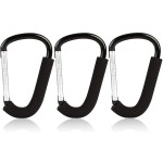 BeiLan Stroller Hooks: 6.3 D Shape Large Buggy Carabiner Hook - Pram Pushchair Stroller Clip - Shopping Accessories Bag Holder Hook - Stroller Accessories for Mommy(3Packs)
