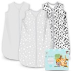 Cute Castle Baby Sleep Sack 18-24 Months - Lightweight 100% Cotton 2-Way Zipper TOG 0.5 Infant Wearable Blanket, Newborn Essentials Toddler Sleep Clothes, 3 Pack(Gray, Letters, Stars)