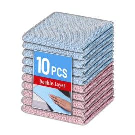 Wangjinpeng 10PCS Non-Scratch Multipurpose Steel Wire Dishcloths - Reusable Quick-Dry Odor-Free Scrub Cloths for Dishes, Kitchen Cleaning Cloths for Cookware, Sinks, Stove Tops(9.84X9.84)