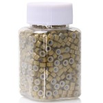 NIACONN 1000pcs 5 mm Tinsel Hair Extensions Beads, Silicone Lined Ring Micro Link I-tip Beads for Hair Extension - Auburn