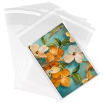 SOMIOCO Self Sealing Cellophane Cello Bags,200 Pcs 5-1/2\'\' x 7-1/2\'\'Clear Gift Bags Self Adhensive Cookie Bags Resealable Plastic Sleeves for 5 X 7 Inch Cards Photos A6 A8 Envelopes Candy Treats