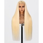 Arabella 613 Lace Front Wig Human Hair 13x4 Ready to Go Glueless Wig 12A Hair Blonde Lace Front Wigs Human Hair 210% Density Straight Hair 613 HD Lace Frontal Wig(20inch, 613 13X4 Straight Wig)